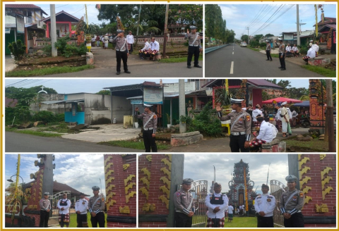 Jaga kelancaran Ibadah Hari Raya Galungan di Pura Yatra Arga Makmur, Personel Satlantas BU Amankan Arus Lalu Lintas