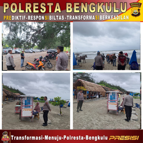Polresta Bengkulu Amankan Arus Lalu Lintas di Pantai Panjang Selama Libur Panjang