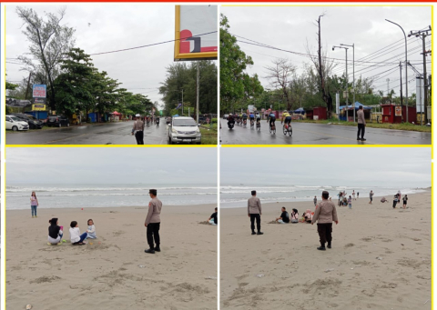 Personel Polresta Bengkulu Siaga di Pos Pantai Panjang, Pastikan Arus Lalu Lintas Lancar dan Aman