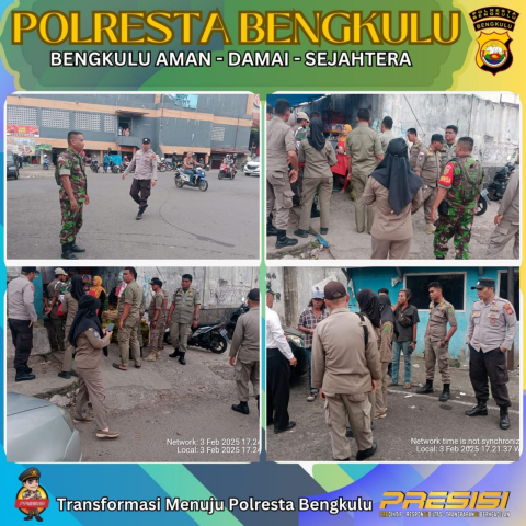 Polsek Ratu Samban Lakukan Pengamanan Pasca Penertiban Pedagang Kaki Lima di Depan Mega Mall dan PTM