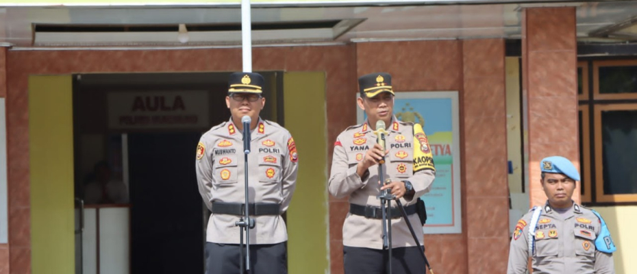 Pisah Sambut Kapolres Mukomuko, AKBP Yana Supriatna Ambil Apel Perdana