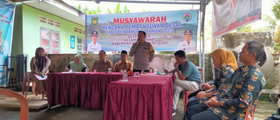 Kanit Binmas Polsek Pino Hadiri MusrenbangDes 2025 di Desa Sebilo, Dorong Sinergi dalam Pembangunan Desa