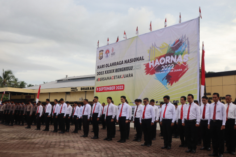 Peringati Haornas ke-39, Polda Bengkulu Gelar Upacara