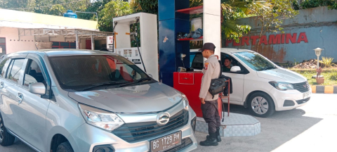 Jelang Idulfitri, Personel Sat Intelkam Polres Rejang Lebong Kembali Cek SPBU