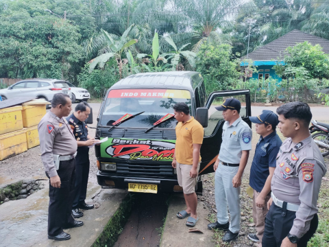 PT Jasa Raharja Cabang Bengkulu Bersama Kepolisian dan Dinas Perhubungan Gelar Ramp Check Untuk Memastikan Keamanan dan Keselamatan Angkutan Umum