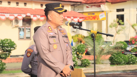 Kapolres Kaur Pimpin Apel Jam Pimpinan dan Sampaikan Beberapa Penekanan