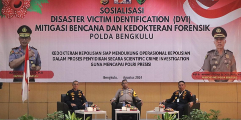 Optimalisasi Kinerja Kepolisian, Wakapolda Bengkulu Buka Sosialisasi DVI, Mitigasi Bencana, dan Kedokteran Forensik