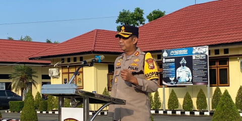 Pimpin Apel Kapolres Mukomuko tegaskan jaga nertralitas Polri dan jaga Kesehatan jelang pilkada 2024