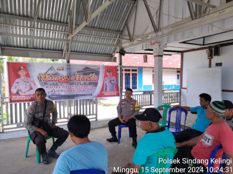 Pantau Harkamtibmas di Wilkum, Polsek Sindang Kelingi Gelar Minggu Kasih 