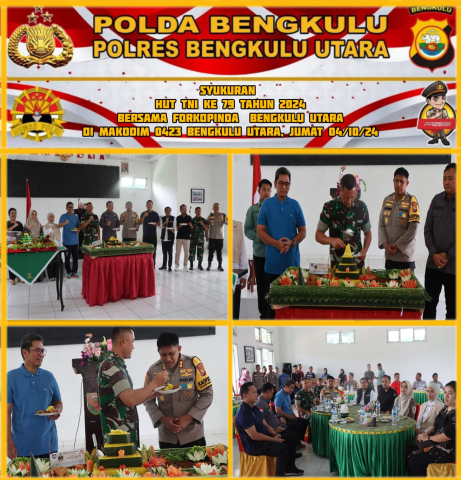 Kapolres Bengkulu Utara Bersama Forkopimda Hadiri Syukuran HUT TNI KE-79