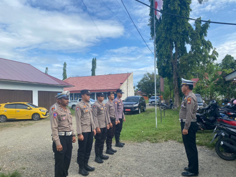 Tambah Personil PAM, Polres Bengkulu Selatan  Perketat Pengamanan Kantor KPU BS 