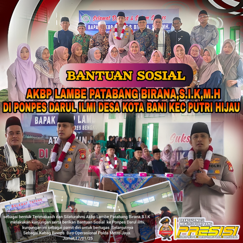 Akhiri Masa Tugas, Kapolres Bengkulu Utara AKBP Lambe Patabang Birana, S.I.K., M.H., Berikan Bantuan Sosial ke Pondok Pesantren Darul Ilmi