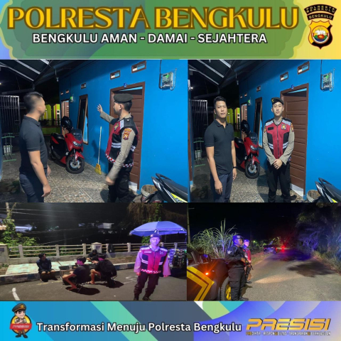 Patroli Samapta Polresta Bengkulu Amankan Wilayah Rawan Begal di Malam HariPatroli Samapta Polresta Bengkulu Amankan Wilayah Rawan Begal di Malam Hari