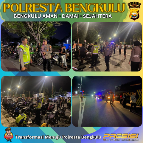 Polresta Bengkulu Laksanakan KRYD, Amankan Puluhan Kendaraan dan Tindak Pelaku Tawuran