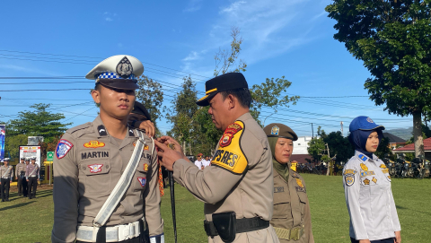 Polres Lebong Apel Gelar Pasukan Ops Keselamatan Nala 2025