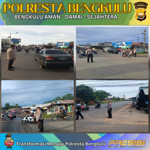 Polsek Muara Bangkahulu Gelar Strong Point Pagi, Pastikan Keamanan dan Kelancaran Lalu Lintas