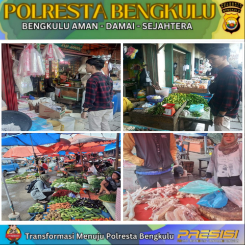Sat Intelkam Polresta Bengkulu Pantau Harga Bahan Pokok di Pasar 