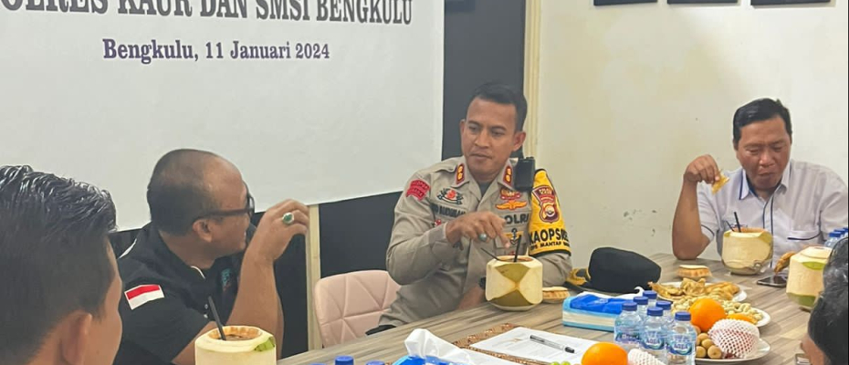 Perkuat Sinergi Pemilu Damai, Kapolres Kaur Kunjungi Kantor SMSI Bengkulu