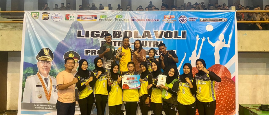 Juara 1 Liga Bola Volly, AKBP Yana Supriatna Apresiasi Kemenangan Club Voli Putri Abil Resto Mukomuko