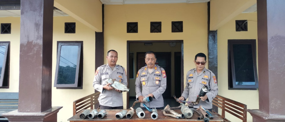 Polsek Lais Laksanakan Razia Kendaraan yang menggunakan Knalpot Tidak Sesuai Spek