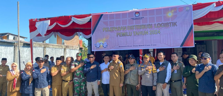 Kapolres Kaur Bersama Unsur Forkopimda Melepas Pendistribusian Logistik Pemilu 2024