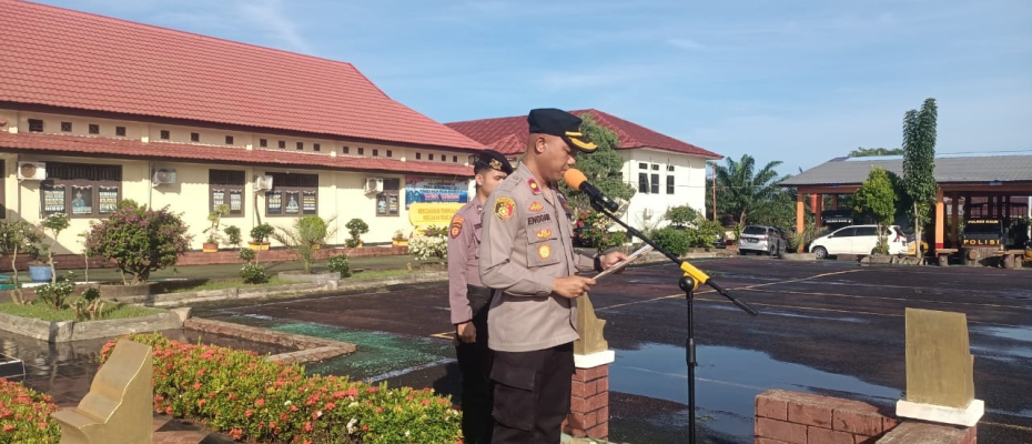 Pimpin Apel Pagi, Wakapolres Kaur Sampaikan Arahan Kepada Personel 