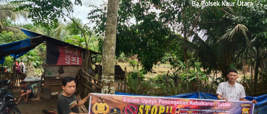 Ajak Peduli Lingkungan, Piket Yanmas Polsek Kaur Utara Sosialisasi Larangan Pembakaran Hutan dan Lahan 