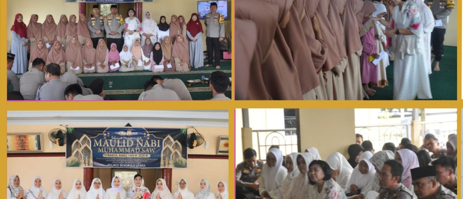 Peringati Maulid Nabi Muhammad SAW, Bhayangkari Cabang Bengkulu Utara Tausyiah Agama di Masjid Baiturohim Polres Bengkulu Utara 