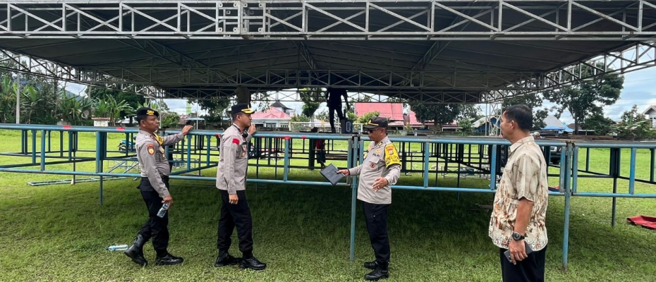 Kapolres Rejang Lebong Pimpin Pengecekan Lokasi Kampanye Rapat Umum di Stadion Air Bang 