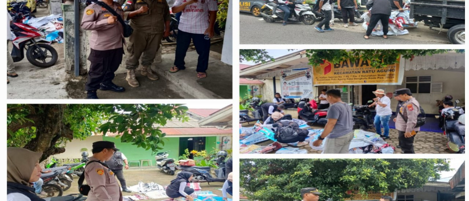 Personel Subsatgaswil Ratu Agung Kawal Penertiban APK di Wilayah Polsek Ratu Agung