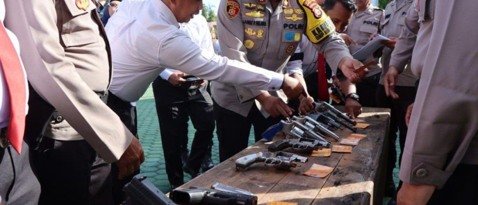 Komitmen Jaga Profesionalisme, Polres Bengkulu Utara Cek Kelengkapan Senpi Personel 